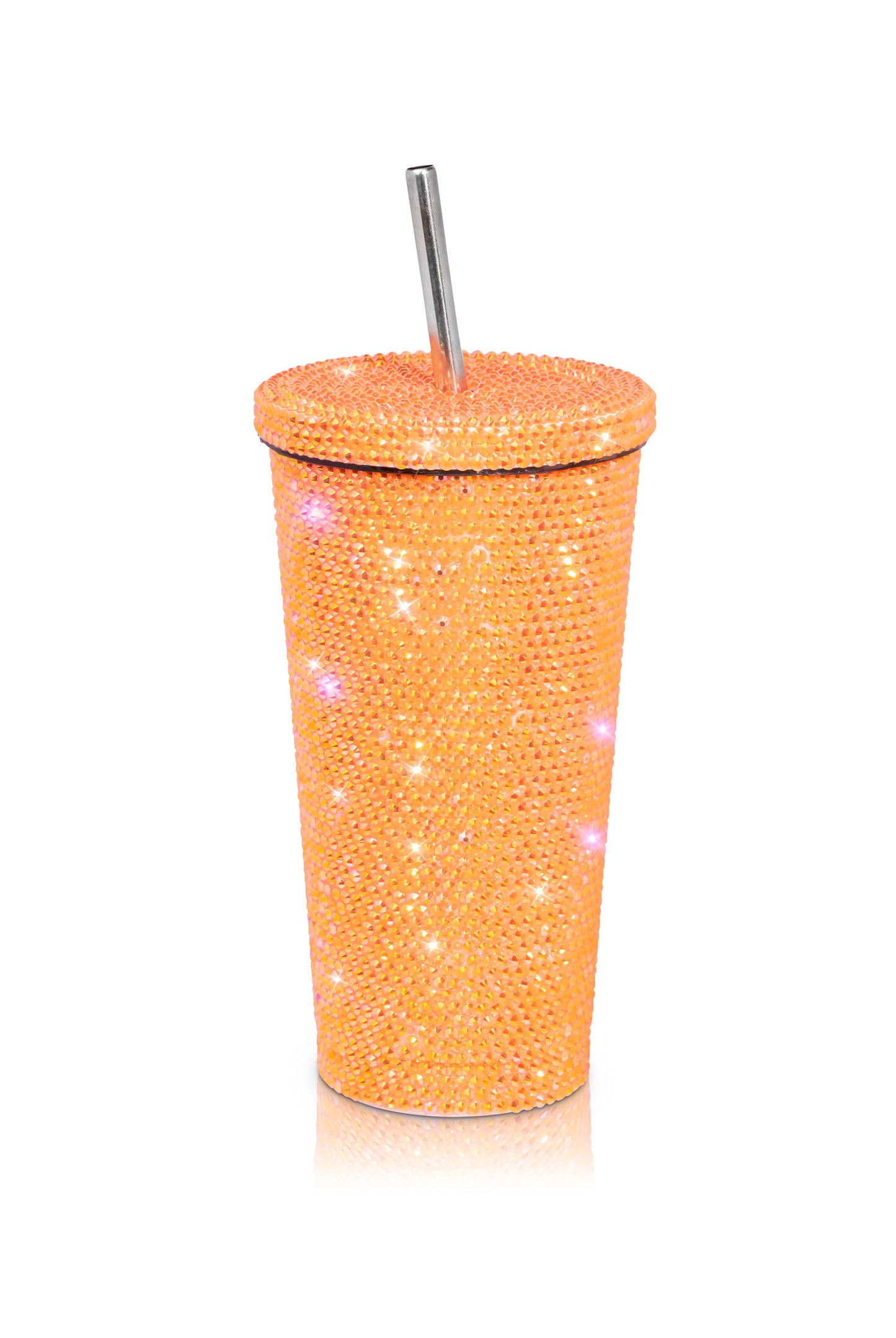 Orange rhinestone cup