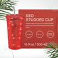 Red rhinestone cup
