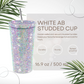 White AB rhinestone cup