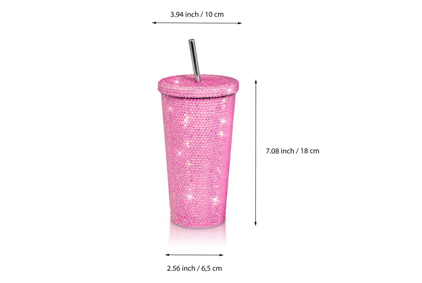 Pink rhinestone cup