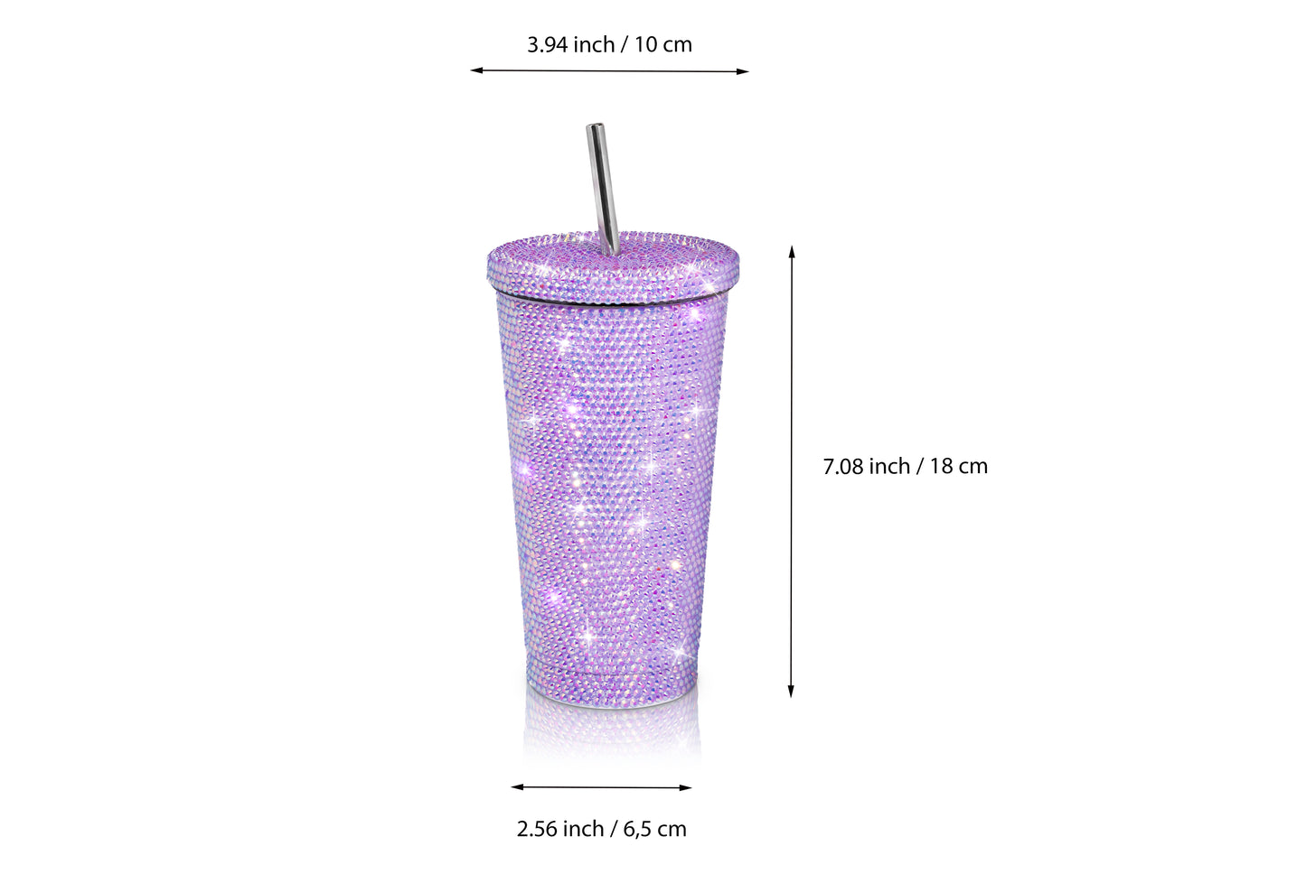 Purple rhinestone cup